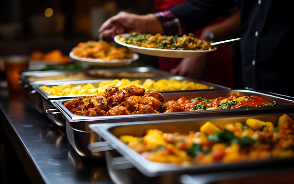 Weekday lunch buffet spread